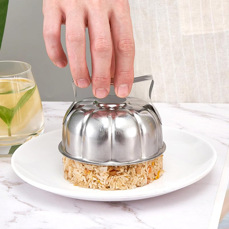Eonenomi Professional Stainless Steel Flower Shape Fried Rice Press Mold - for Egg Fried Rice, Sushi, Omurice & DIY Plating, Perfect for Home and Restaurant Decoration - Image 3